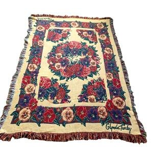 Glynda Turley Vintage Floral Tapestry Blanket